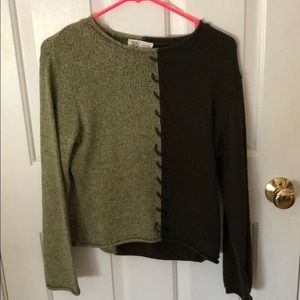 Two-Tone Green Sweater